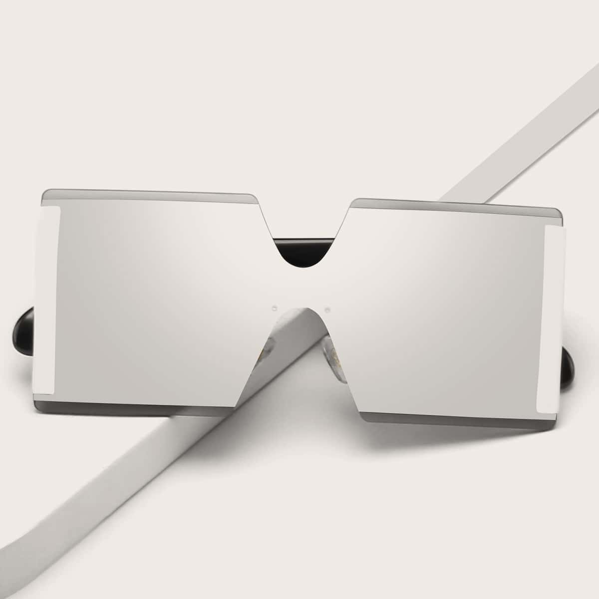 

Laser Lens Rimless Sunglasses, Silver