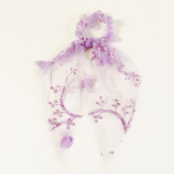 

Mesh Scrunchie Scarf, Purple