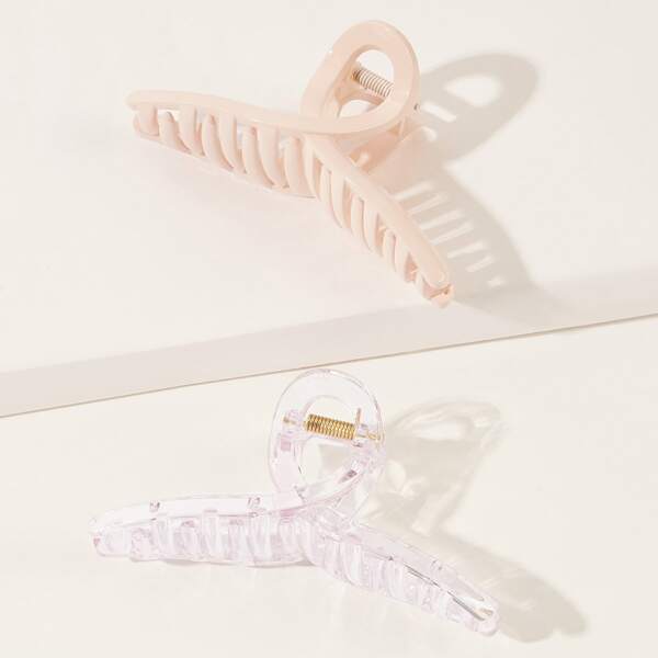 

2pcs Simple Hair Claw, Multicolor