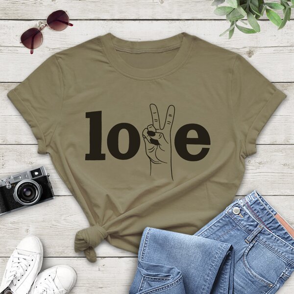 

Letter And Gesture Print Tee, Army green