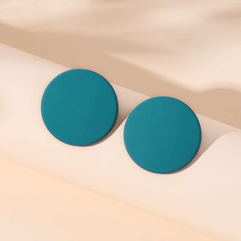

Round Stud Earrings, Blue
