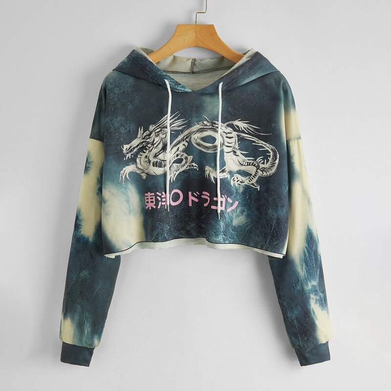 

Chinese Dragon Tie Dye Hoodie, Multicolor