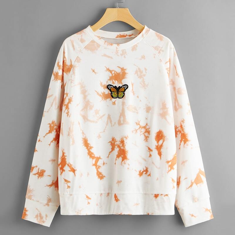 

Butterfly Applique Tie Dye Sweatshirt, Multicolor