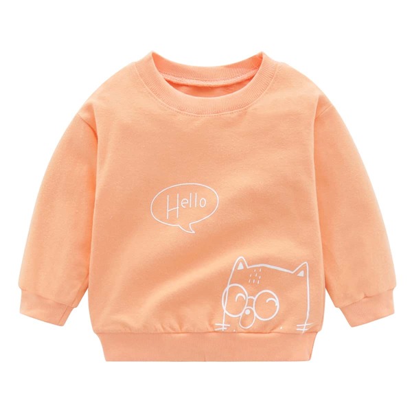 

Toddler Boys Cartoon And Letter Graphic Sweatshirt, Coral orange