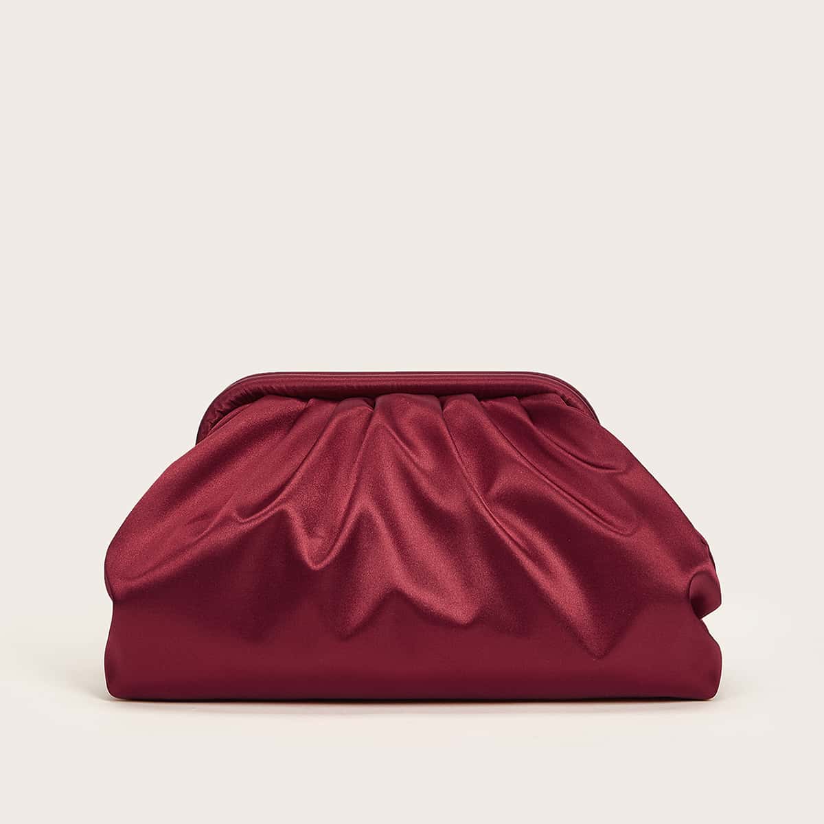 

Minimalist Ruched Bag, Burgundy