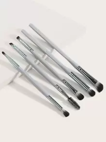 MAANGE 5件套专业眼部化妆刷套装，包含遮瑕刷、眼影刷、晕染刷、眉刷和睫毛刷，采用柔软纤维材质，方便携带，是旅行化妆的理想之选。套装包含化妆刷、化妆套装、全套化妆工具、化妆刷套装、化妆礼盒等。 - 灰色 - 查看 1