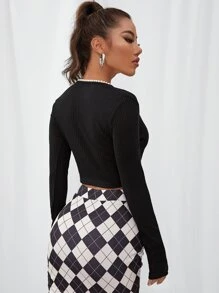 Pearls Beaded Crop Top