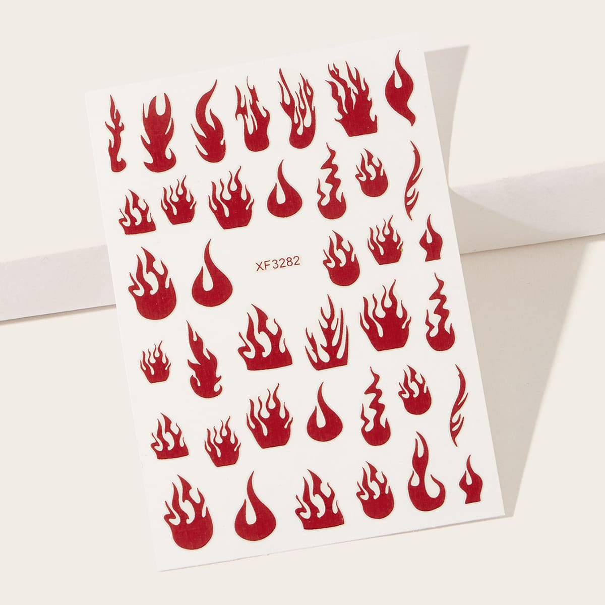 

1sheet Flame Pattern Nail Sticker, Red