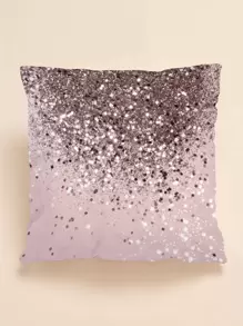 1pc Glitter Gradient Pattern Cushion Cover Without Filler - Pink - View 1
