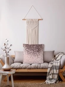 1pc Glitter Gradient Pattern Cushion Cover Without Filler - Pink - View 4