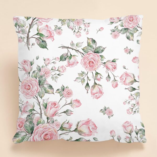 

1pc Flower Print Cushion Cover Without Filler, Multicolor