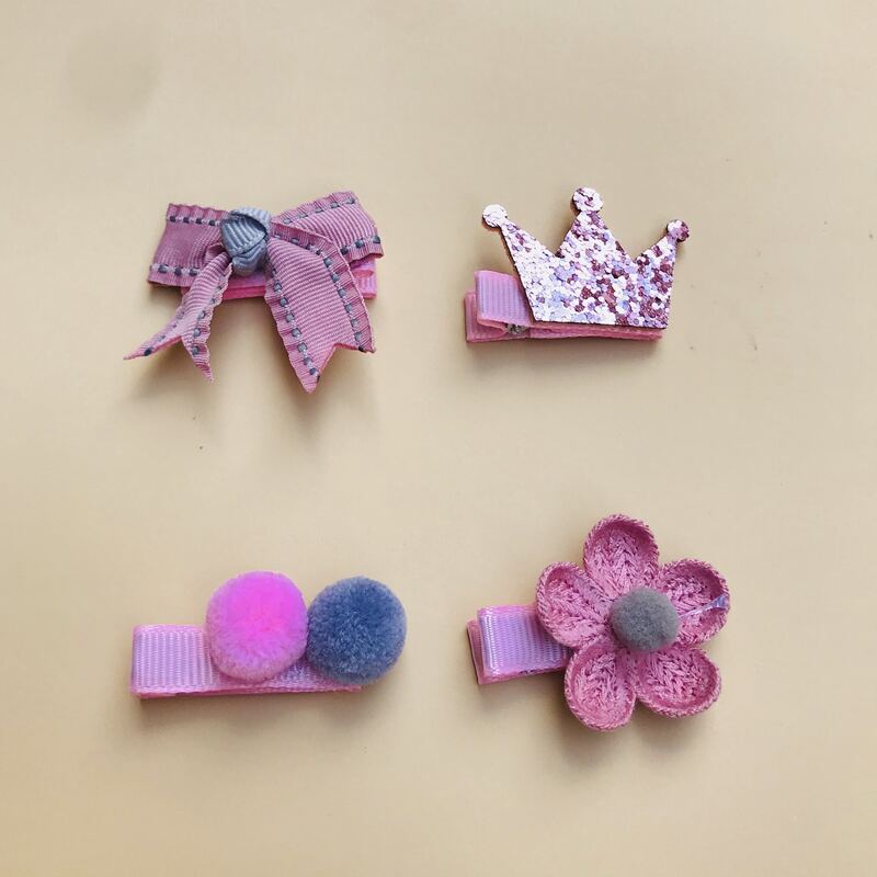 

4pcs Sequin Hair Clip, Pink
