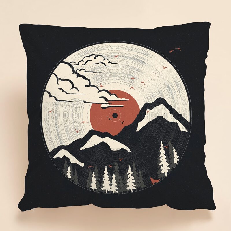 

Sunrise Print Cushion Cover Without Filler, Multicolor