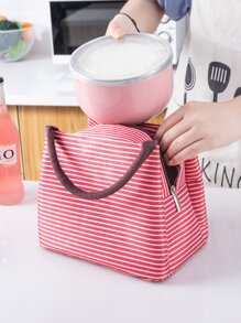 1 pieza Bolsa térmica con patrón de rayas
