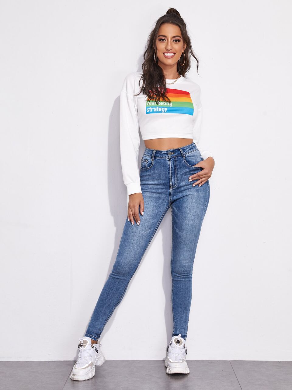 Zipper Fly High Waist Skinny Jeans