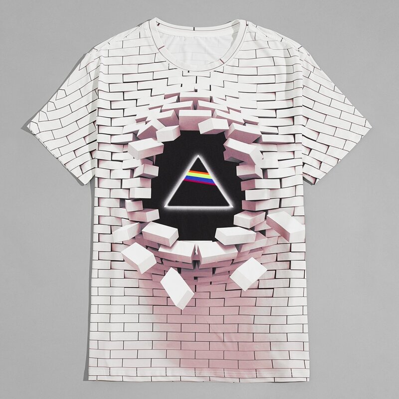 

Guys 3D Geometric Print Tee, White