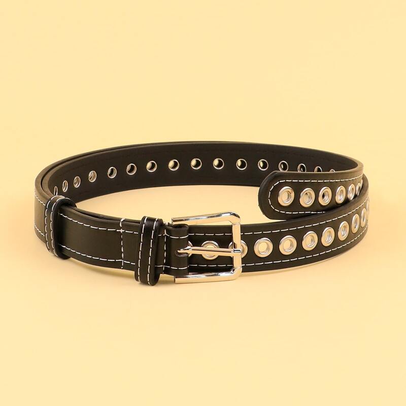 

Eyelet Buckle Belt, Black