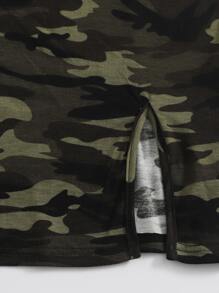 Muchica Split Hem Camo Dress - Multicolor - View 5