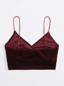 SHEIN EZwear Top de tirantes corto de terciopelo de cuello cruzado