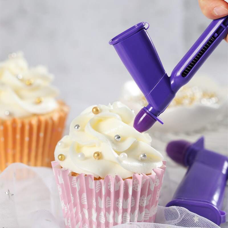 

1pc DIY Sugar Ball Applicator Cake Decor & 4pcs Nozzle, Purple