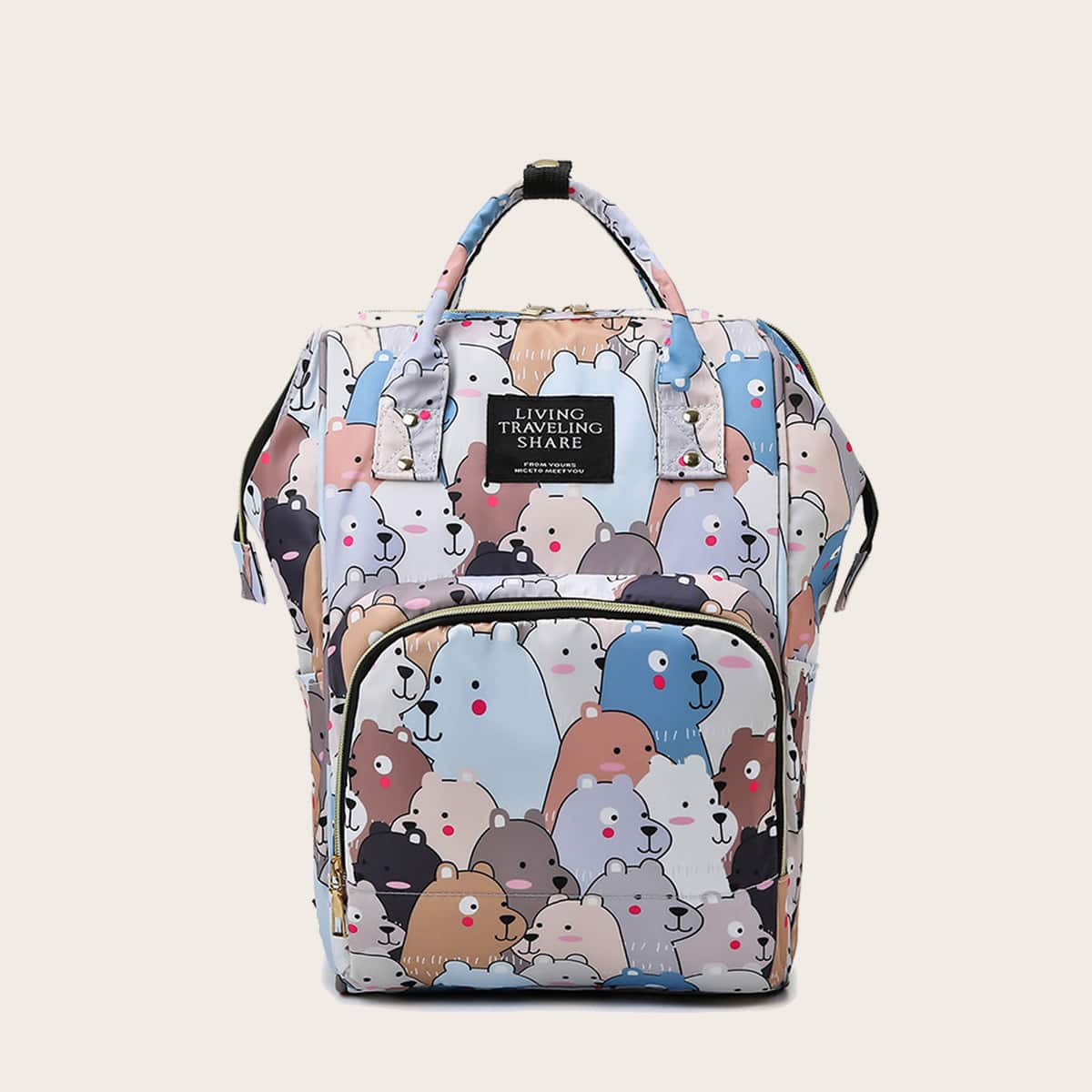 

Cartoon Graphic Large Capacity Backpack, Multicolor