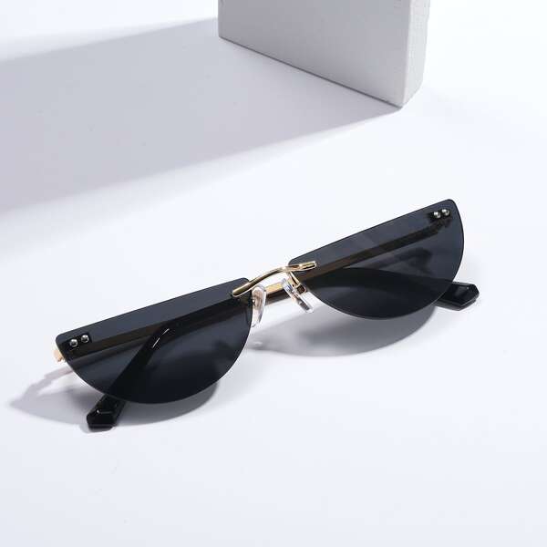 

Structured Rimless Sunglasses, Black