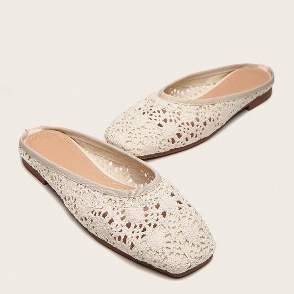 

Hollow Out Flat Mules, Apricot