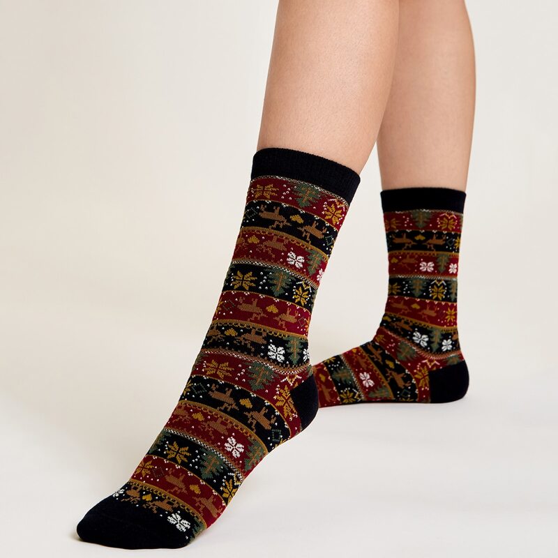 

Christmas Fairisle Pattern Socks, Multicolor