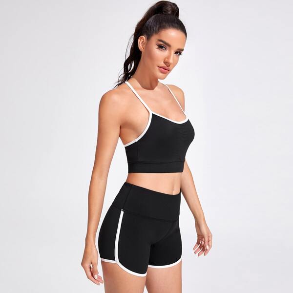 

Contrast Binding Sports Set, Black