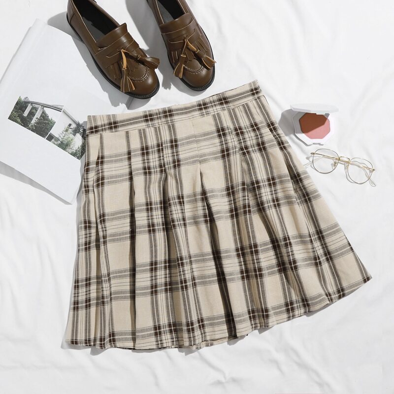 

Tartan Pleated Mini Skirt, Multicolor