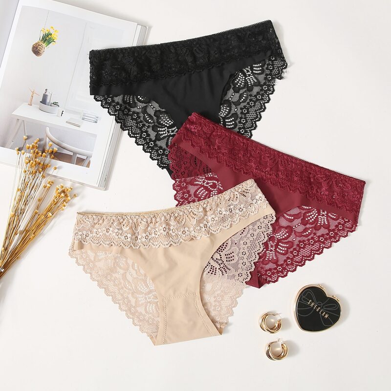 

3pack Floral Lace Panty Set, Multicolor