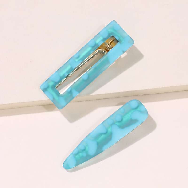 

2pcs Geo Hair Clip, Mint blue