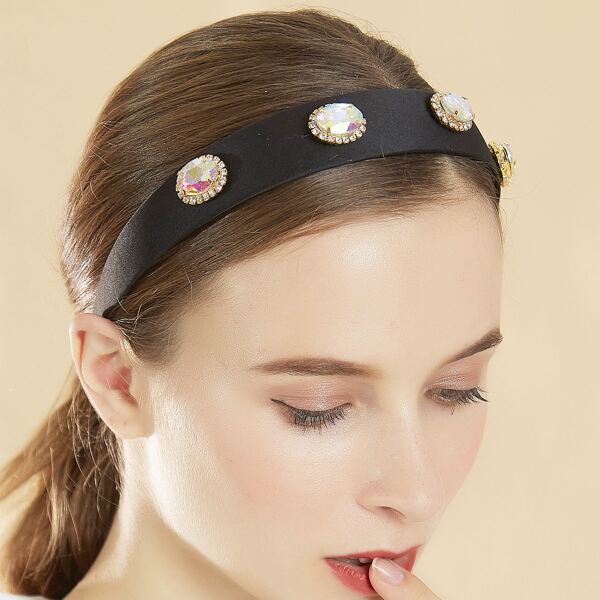 

Gemstone Decor Hair Hoop, Black