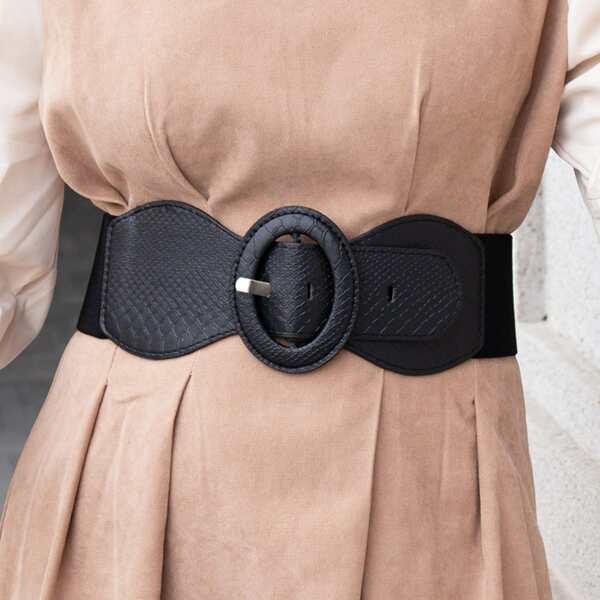 

Ring Decor Wide Belt, Black