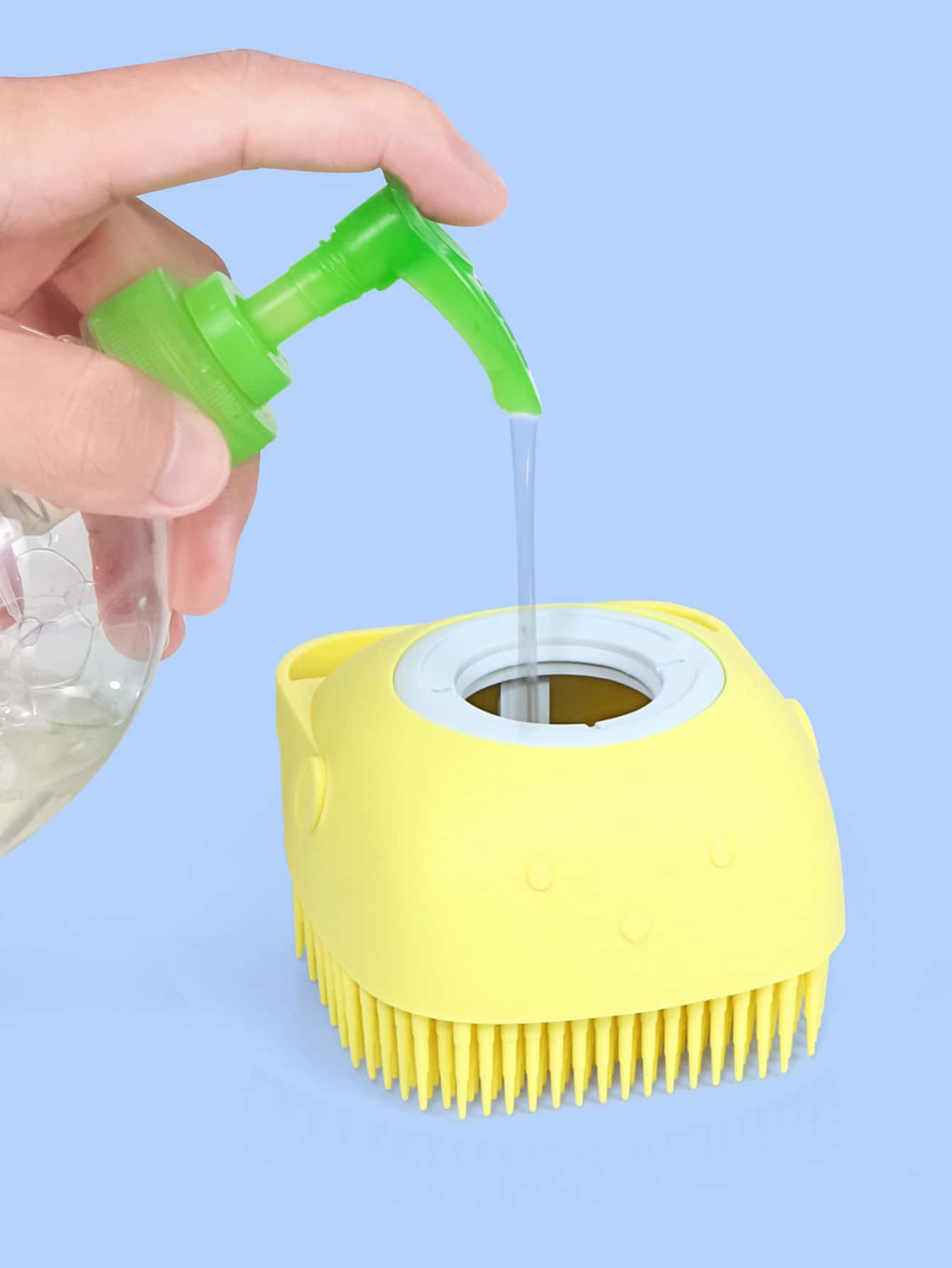 1pc Dog Grooming Bath Brush - Yellow - View 1