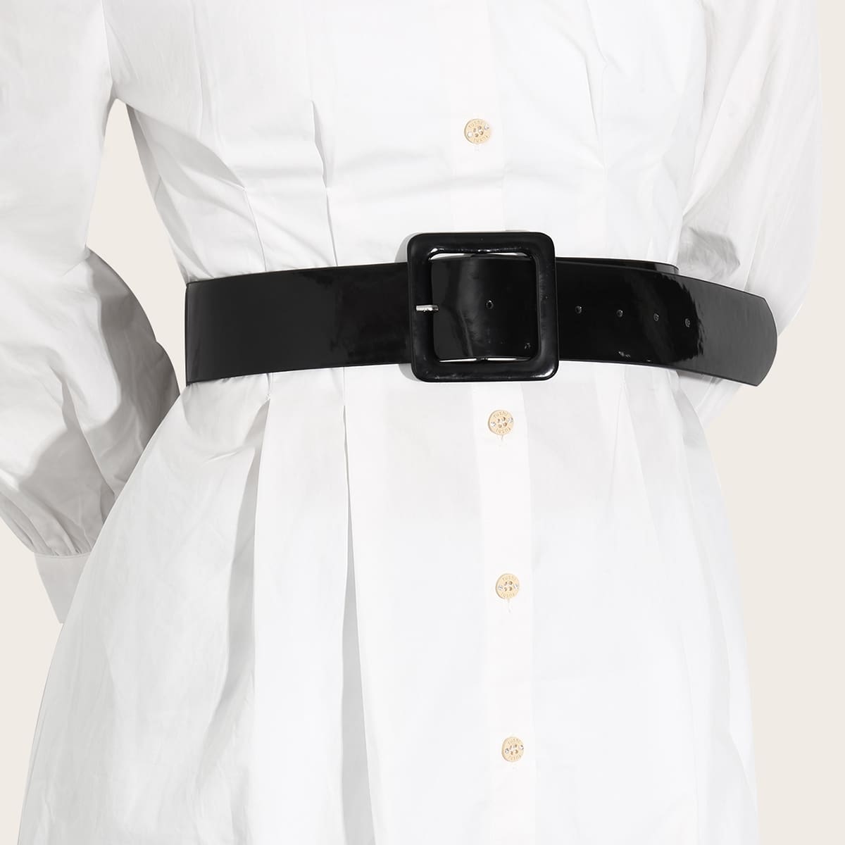 

Geo Buckle Belt, Black
