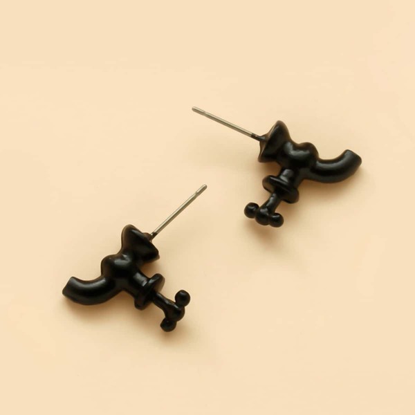 

Girls Faucet Stud Earrings, Black