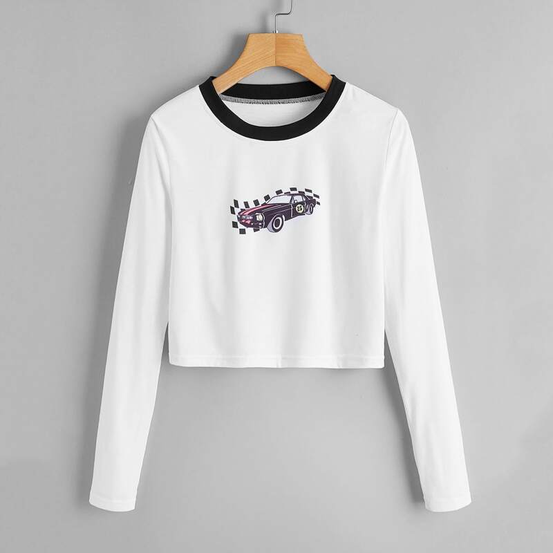 

Car Graphic Tee, White
