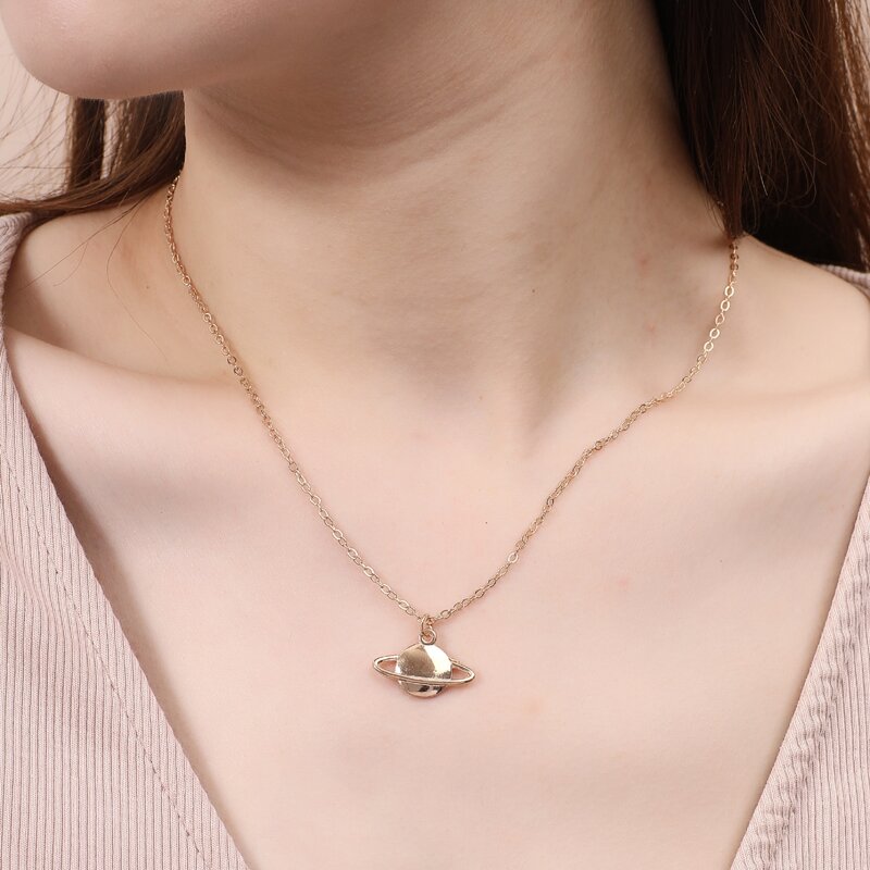 

Planet Charm Necklace, Gold