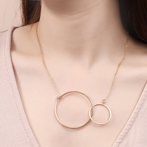 

Round Charm Necklace, Gold