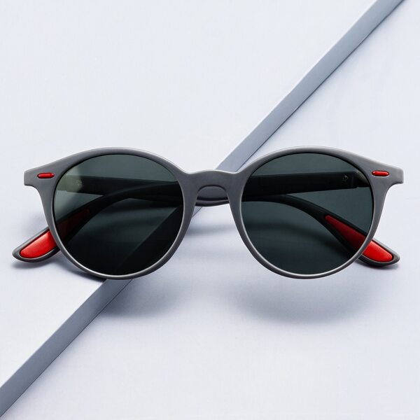 

Men Round Frame Sunglasses, Black