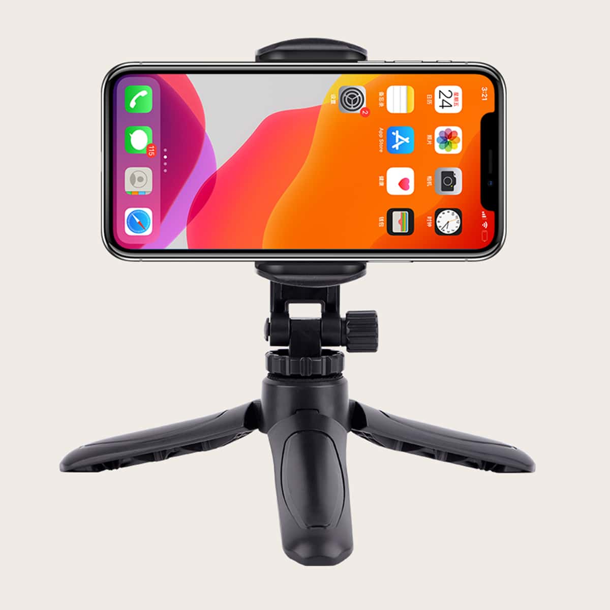 

1pc Adjustable Phone Tripod, Black