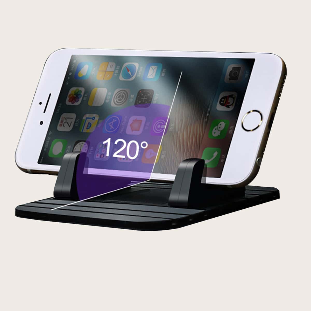 

1pc Car Silicone Phone Holder, Black