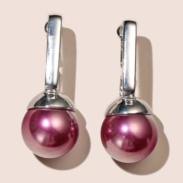 

Faux Pearl Decor Earrings, Burgundy