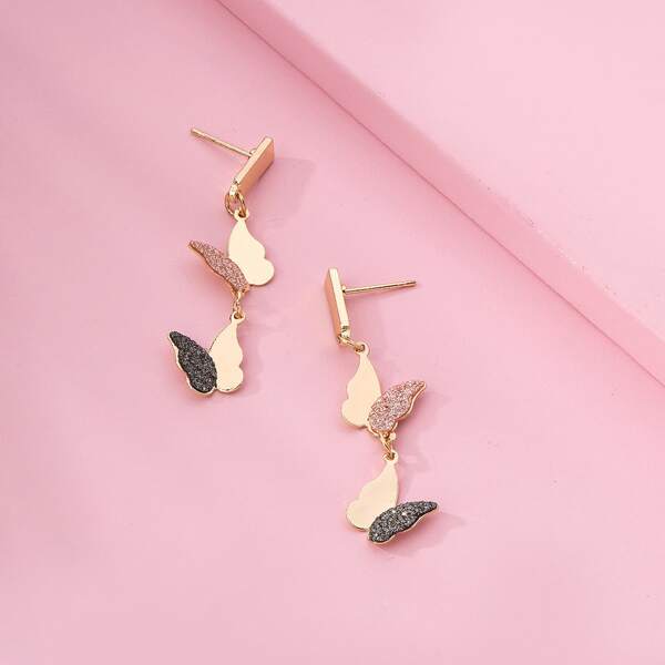 

Girls Butterfly Charm Drop Earrings, Multicolor