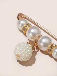 Trâm trang trí bằng ngọc trai giả - trắng - Xem 3