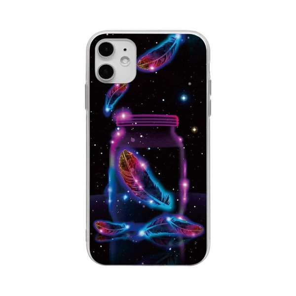 

1pc Feather Pattern iPhone Case, Multicolor
