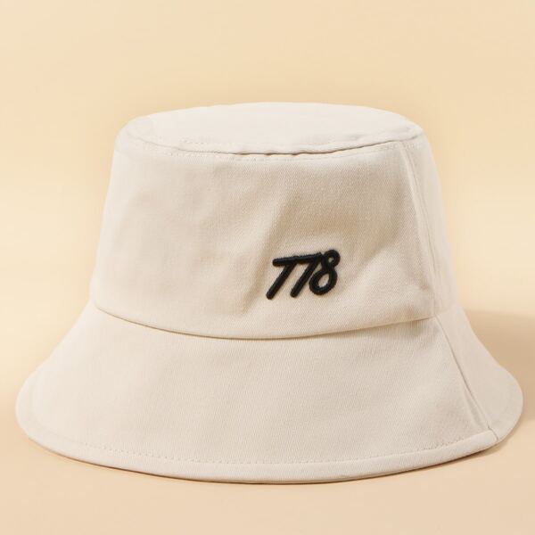 

Number Embroidered Bucket Hat, Beige