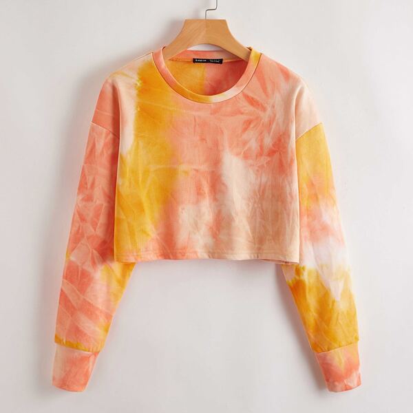 

Tie Dye Drop Shoulder Sweatshirt, Multicolor