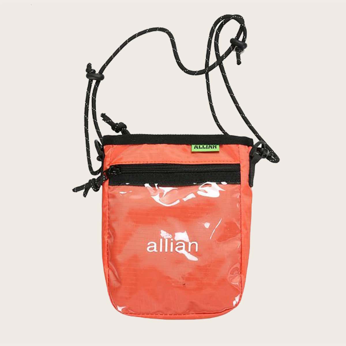 

Guys Letter Graphic Clear Detail Crossbody Bag, Orange